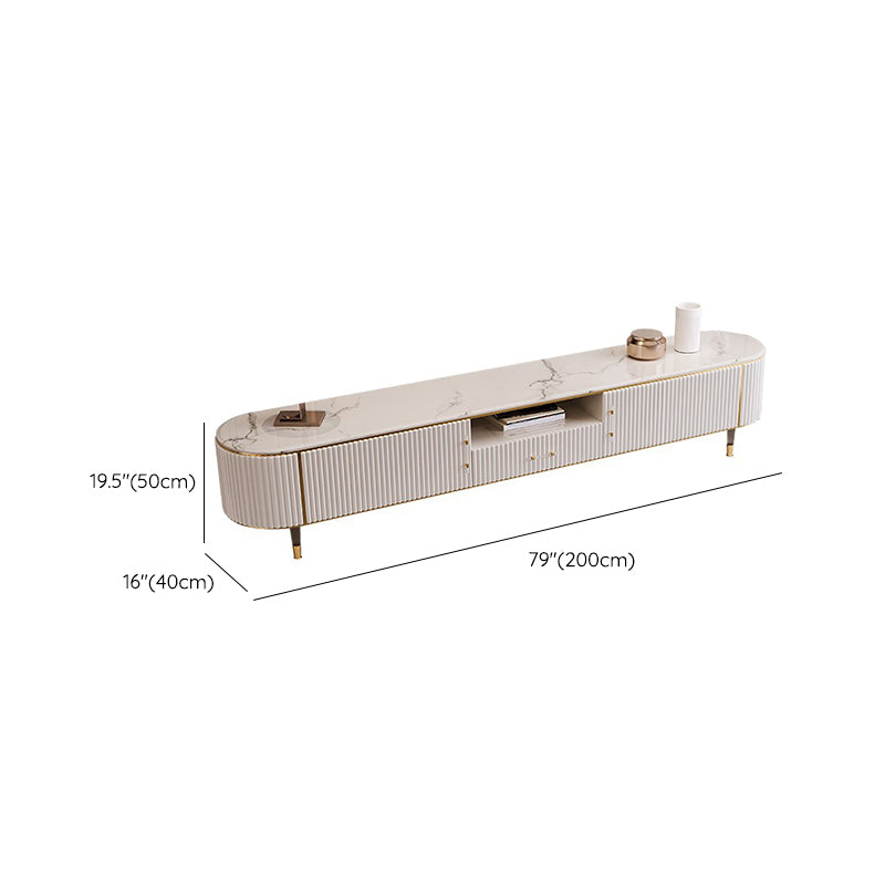 Console porta TV in pietra Console multimediale TV con contenitori aperti con cassetti
