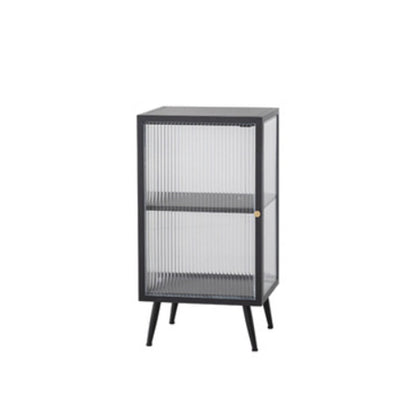 Contemporary Metal China Cabinet Glass Doors Display Cabinet with Doors for Dining Room