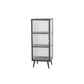 Contemporary Metal China Cabinet Glass Doors Display Cabinet with Doors for Dining Room