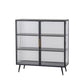 Contemporary Metal China Cabinet Glass Doors Display Cabinet with Doors for Dining Room