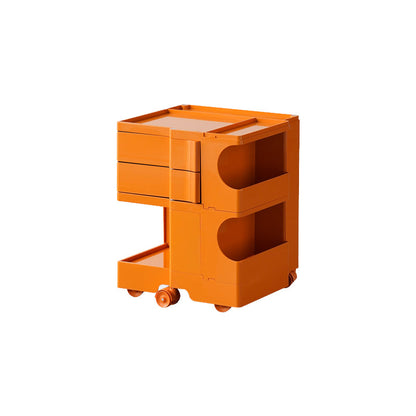 Moderner Plastik -Nachttisch Open Storage Night Ständer mit Rädern