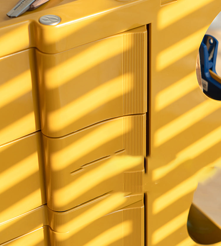 Moderner Plastik -Nachttisch Open Storage Night Ständer mit Rädern