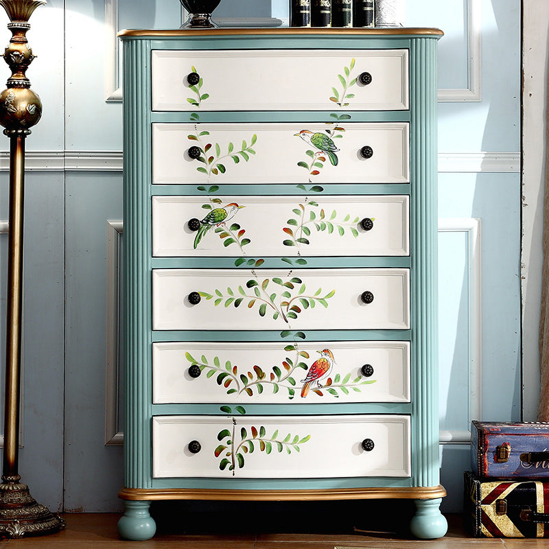 18.72-inch Width Traditional Storage Chest Solid Wood Dresser with 6 Drawers Light Blue Clearhalo 'Bedroom Furniture' 'Dressers & Chests' 'dressers_chests' 'furn' 'furn_dressers_chests' 'Furniture' 6752786