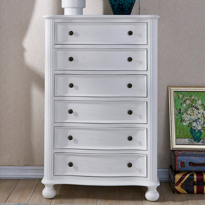 18.72-inch Width Traditional Storage Chest Solid Wood Dresser with 6 Drawers White Clearhalo 'Bedroom Furniture' 'Dressers & Chests' 'dressers_chests' 'furn' 'furn_dressers_chests' 'Furniture' 6752789