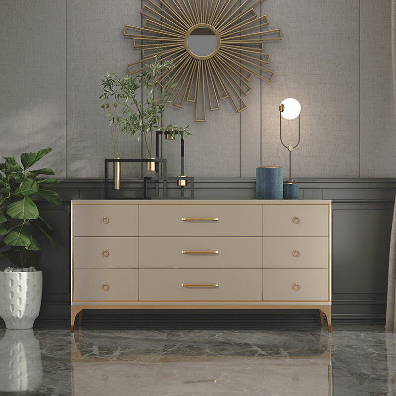 Klassieke Glam horizontale dubbele ladekast met houten opbergkast voor slaapkamer