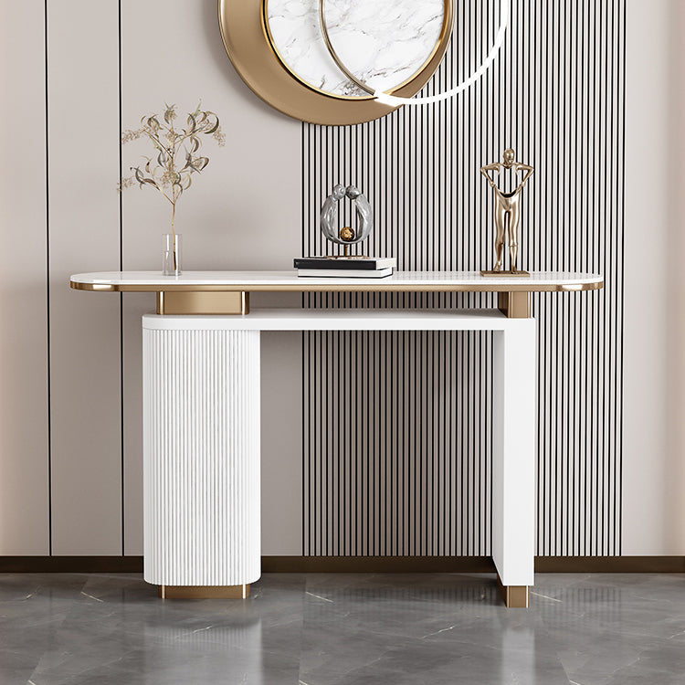 Tavolo console ovale glam tavolo accento console di legno recuperato per la sala