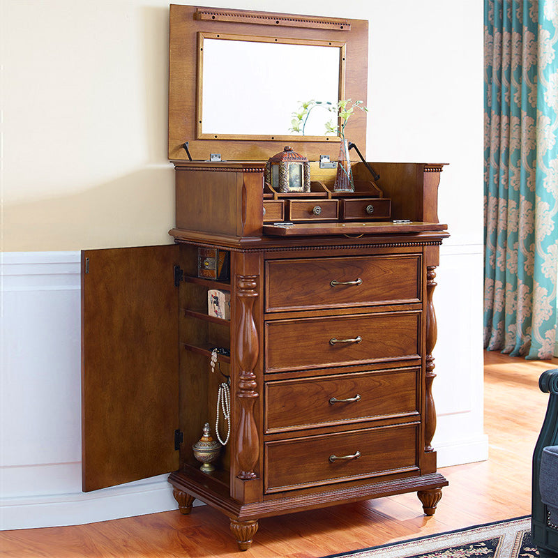 Mid-Century Modern Cabinet/Chest with Drawers and Legs in Solid Wood 31"L x 20"W x 47"H Clearhalo 'Cabinets & Chests' 'cabinets_chests' 'furn' 'furn_cabinets_chests' 'Furniture' 'Living Room Furniture' 6753081