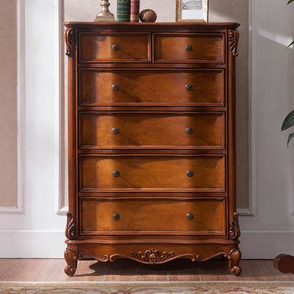 Mid-Century Modern Cabinet/Chest with Drawers and Legs in Solid Wood 33"L x 19"W x 47"H Clearhalo 'Cabinets & Chests' 'cabinets_chests' 'furn' 'furn_cabinets_chests' 'Furniture' 'Living Room Furniture' 6753084