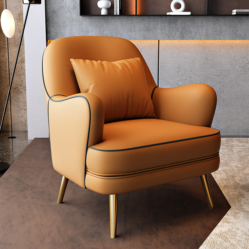 Contemporary Pillow Back Chair Recessed Arms Pillow Back ArmChair Clearhalo 'Accent Chairs' 'accent_chairs' 'Chairs & Seating' 'furn' 'furn_accent_chairs' 'Furniture' 'Living Room Furniture' 6753101