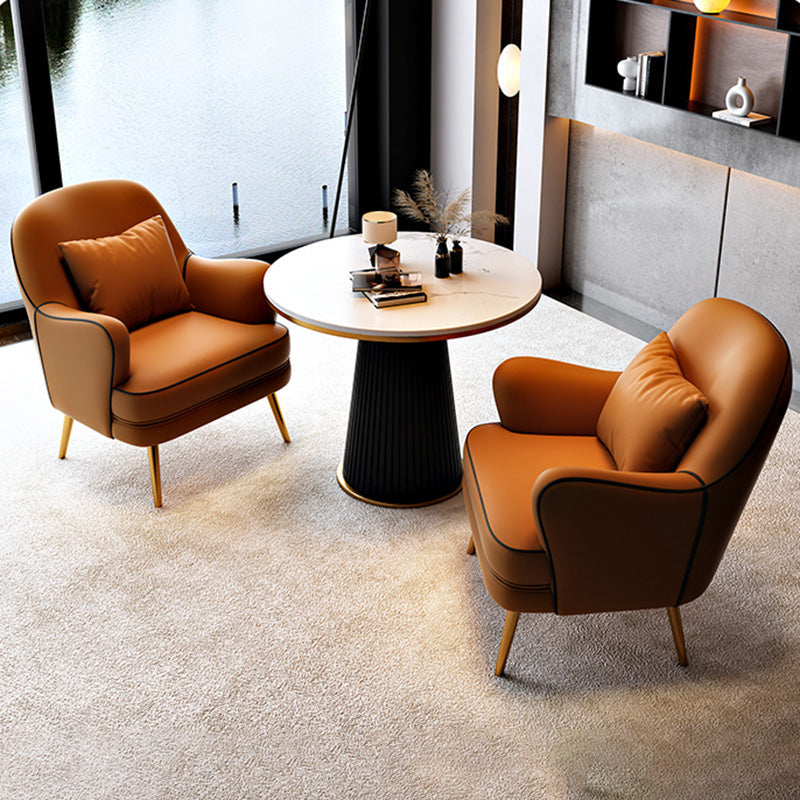 Contemporary Pillow Back Chair Recessed Arms Pillow Back ArmChair Clearhalo 'Accent Chairs' 'accent_chairs' 'Chairs & Seating' 'furn' 'furn_accent_chairs' 'Furniture' 'Living Room Furniture' 6753105