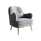 Contemporary Pillow Back Chair Recessed Arms Pillow Back ArmChair Grey 1 Piece Clearhalo 'Accent Chairs' 'accent_chairs' 'Chairs & Seating' 'furn' 'furn_accent_chairs' 'Furniture' 'Living Room Furniture' 6753107