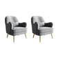 Contemporary Pillow Back Chair Recessed Arms Pillow Back ArmChair Grey 2 Piece Set Clearhalo 'Accent Chairs' 'accent_chairs' 'Chairs & Seating' 'furn' 'furn_accent_chairs' 'Furniture' 'Living Room Furniture' 6753108