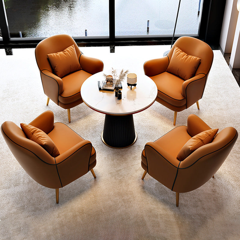 Contemporary Pillow Back Chair Recessed Arms Pillow Back ArmChair Clearhalo 'Accent Chairs' 'accent_chairs' 'Chairs & Seating' 'furn' 'furn_accent_chairs' 'Furniture' 'Living Room Furniture' 6753115