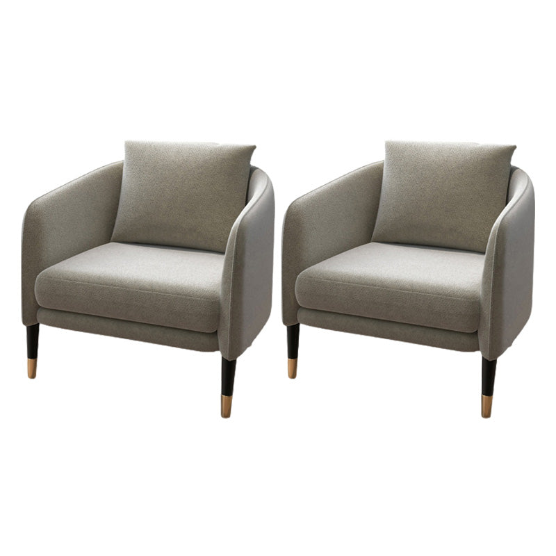 25.19" Wide Linen Barrel Accent Chair Pillow Back 4 Legs Barrel Chair Off-White Linen 2 Piece Set Clearhalo 'Accent Chairs' 'accent_chairs' 'Chairs & Seating' 'furn' 'furn_accent_chairs' 'Furniture' 'Living Room Furniture' 6753122