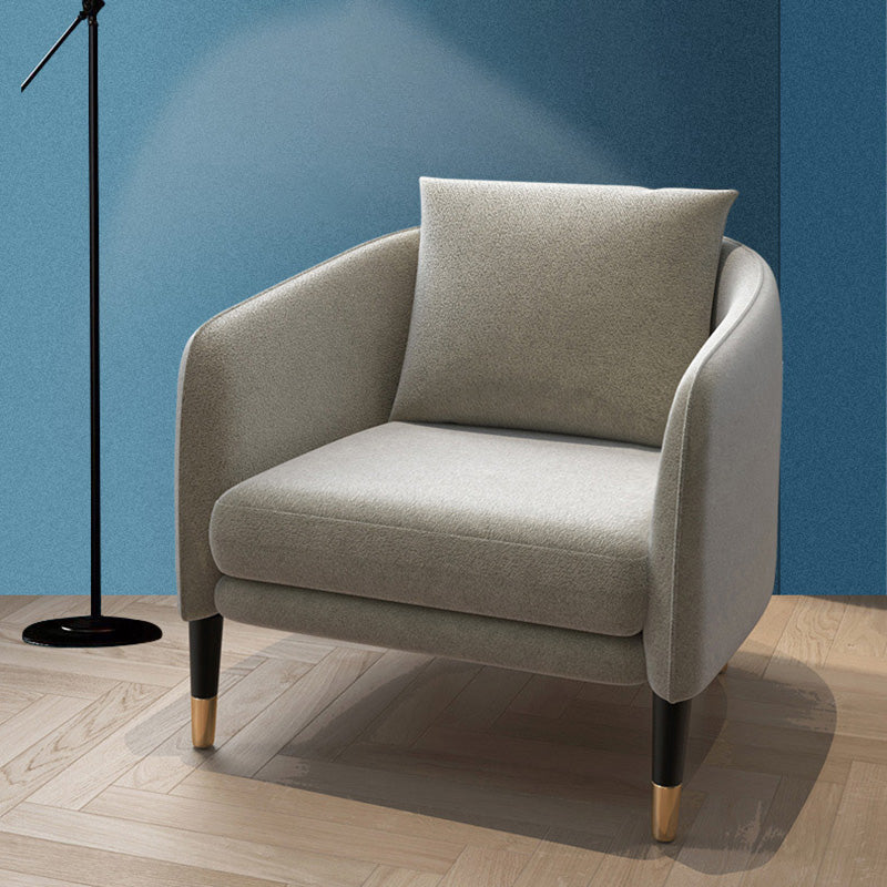 25.19" Wide Linen Barrel Accent Chair Pillow Back 4 Legs Barrel Chair Clearhalo 'Accent Chairs' 'accent_chairs' 'Chairs & Seating' 'furn' 'furn_accent_chairs' 'Furniture' 'Living Room Furniture' 6753133