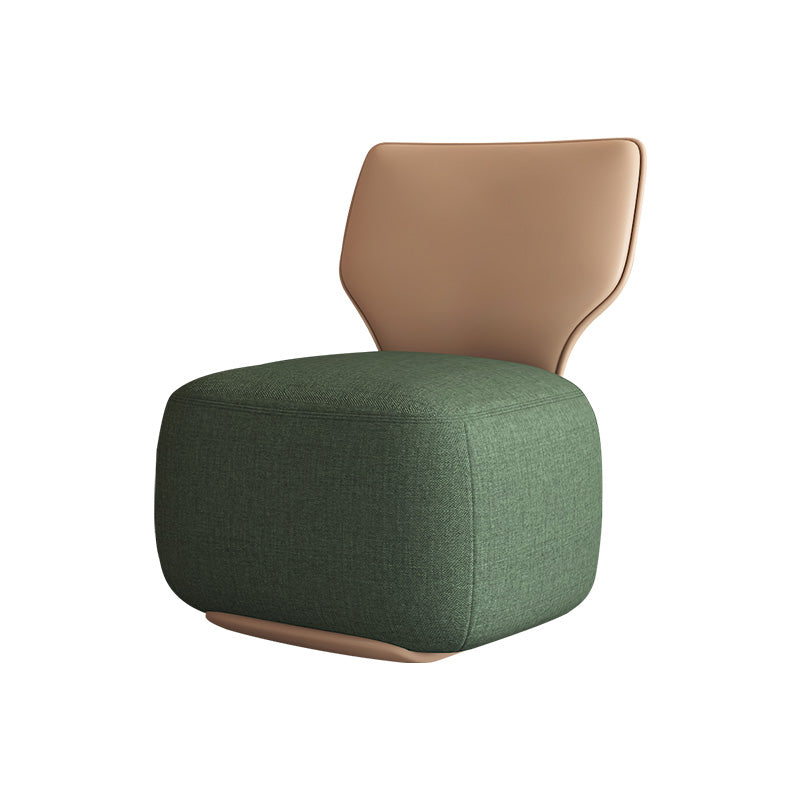 Industrial Upholstered Accent Chair Leather Tight Back Armless Chair Green Linen 1 Piece Clearhalo 'Accent Chairs' 'accent_chairs' 'Chairs & Seating' 'furn' 'furn_accent_chairs' 'Furniture' 'Living Room Furniture' 6753174