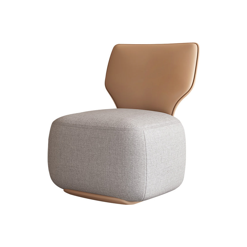 Industrial Upholstered Accent Chair Leather Tight Back Armless Chair Grey Linen 1 Piece Clearhalo 'Accent Chairs' 'accent_chairs' 'Chairs & Seating' 'furn' 'furn_accent_chairs' 'Furniture' 'Living Room Furniture' 6753189