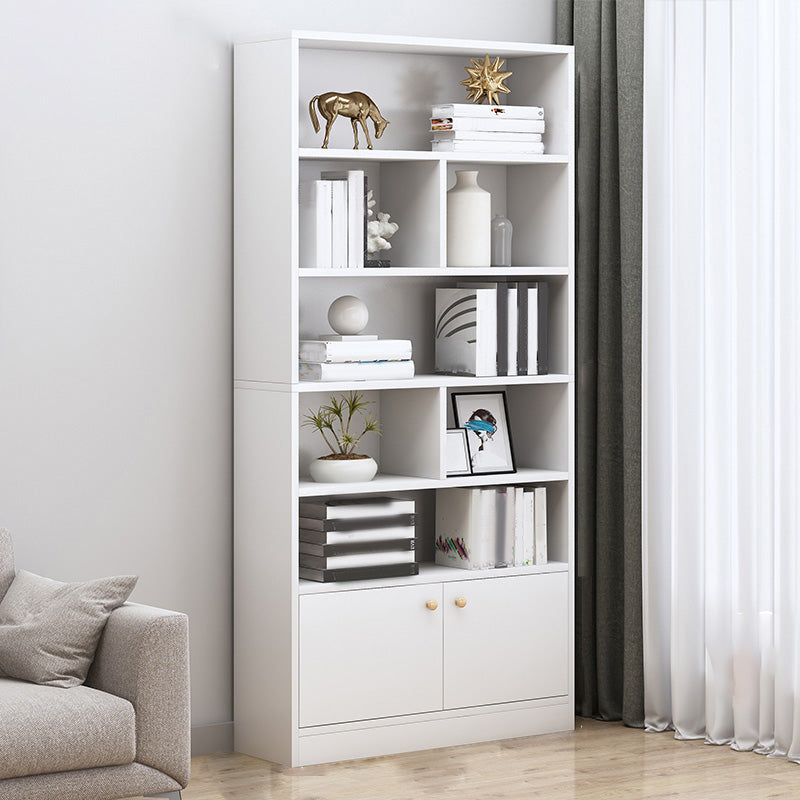 Contemporary Accent Cabinet with Wooden Shelves Rectangle Cabinet White 1 7 Shelves Clearhalo 'Cabinets & Chests' 'cabinets_chests' 'furn' 'furn_cabinets_chests' 'Furniture' 'Living Room Furniture' 6753199