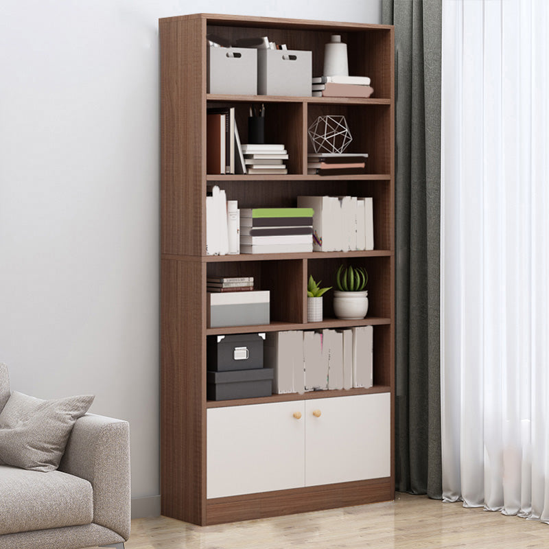 Contemporary Accent Cabinet with Wooden Shelves Rectangle Cabinet Walnut 1 7 Shelves Clearhalo 'Cabinets & Chests' 'cabinets_chests' 'furn' 'furn_cabinets_chests' 'Furniture' 'Living Room Furniture' 6753223