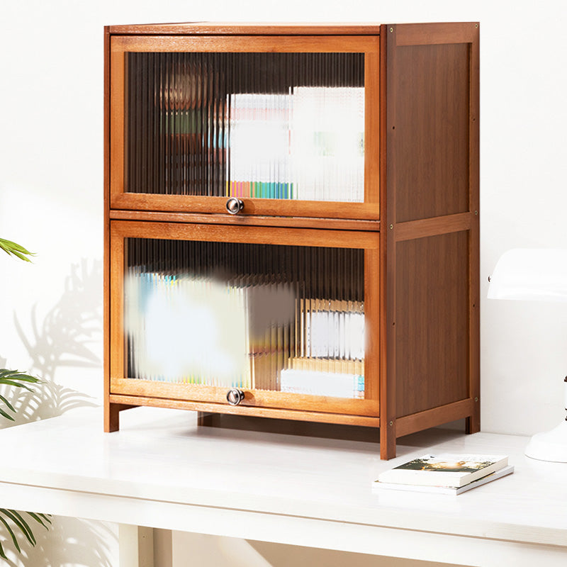 Contemporary Brown Accent Cabinet with Acrylic Doors Rectangle Cabinet 23.6"L x 12.6"W x 28.7"H Clearhalo 'Cabinets & Chests' 'cabinets_chests' 'furn' 'furn_cabinets_chests' 'Furniture' 'Living Room Furniture' 6753242