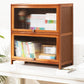 Contemporary Brown Accent Cabinet with Acrylic Doors Rectangle Cabinet 27.6"L x 12.6"W x 28.7"H Clearhalo 'Cabinets & Chests' 'cabinets_chests' 'furn' 'furn_cabinets_chests' 'Furniture' 'Living Room Furniture' 6753244
