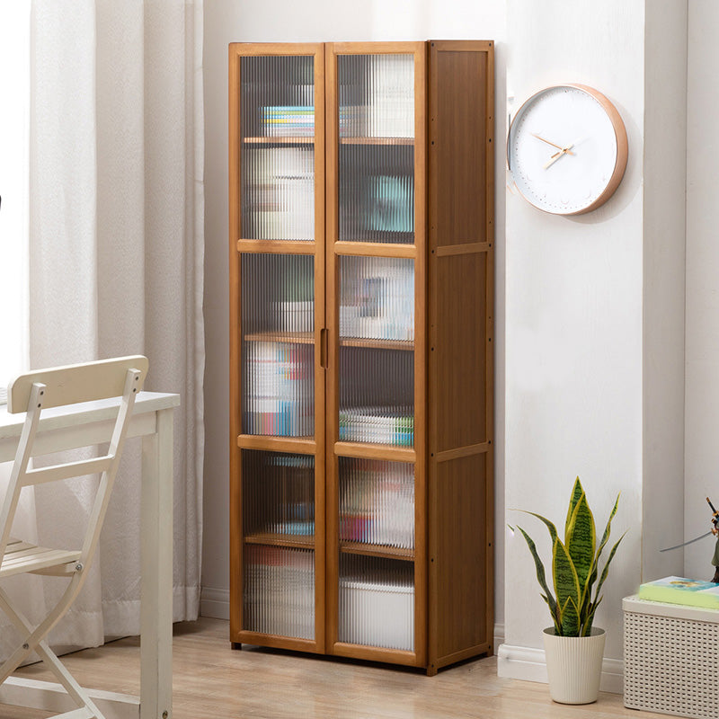 Contemporary Brown Accent Cabinet with Acrylic Doors Rectangle Cabinet 23.6"L x 11.8"W x 59.1"H Clearhalo 'Cabinets & Chests' 'cabinets_chests' 'furn' 'furn_cabinets_chests' 'Furniture' 'Living Room Furniture' 6753264