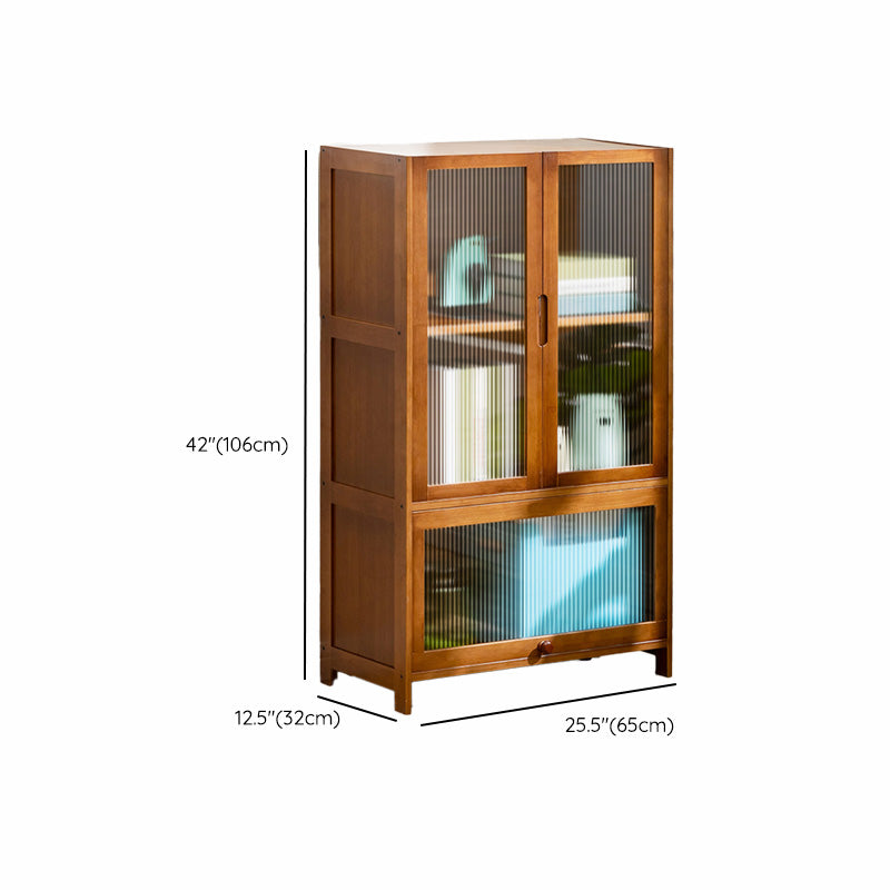Contemporary Brown Accent Cabinet with Acrylic Doors Rectangle Cabinet Clearhalo 'Cabinets & Chests' 'cabinets_chests' 'furn' 'furn_cabinets_chests' 'Furniture' 'Living Room Furniture' 6753296