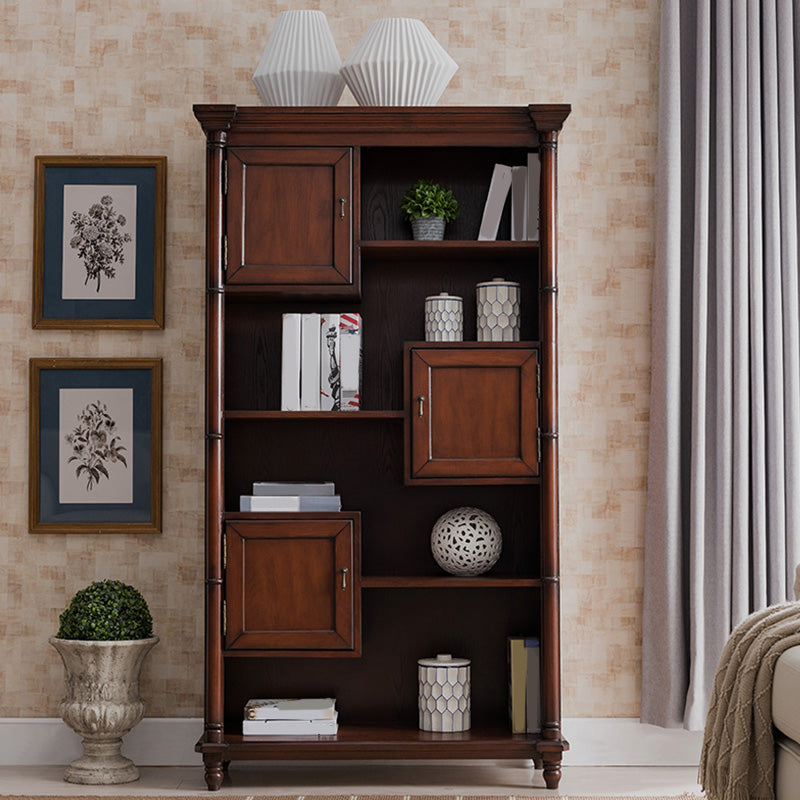 Mid-Century Modern Rectangle Accent Cabinet in Solid Wood with Door Walnut Clearhalo 'Cabinets & Chests' 'cabinets_chests' 'furn' 'furn_cabinets_chests' 'Furniture' 'Living Room Furniture' 6753316