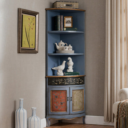 Mid-Century Modern Rectangle Accent Cabinet in Solid Wood with Door Blue Clearhalo 'Cabinets & Chests' 'cabinets_chests' 'furn' 'furn_cabinets_chests' 'Furniture' 'Living Room Furniture' 6753319
