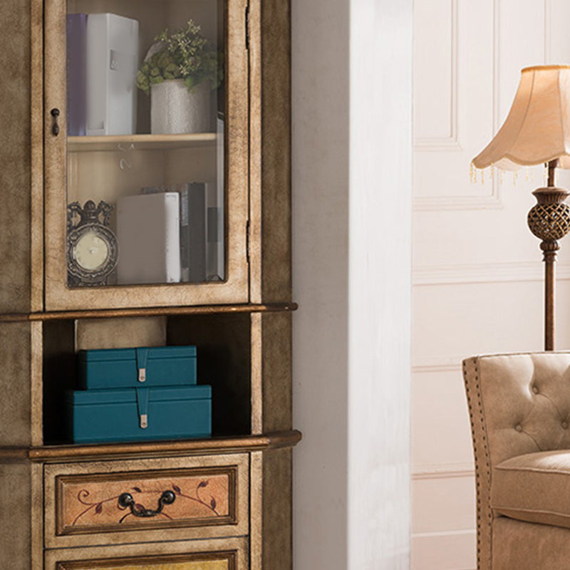 Mid-Century Modern Cabinet with Drawers and Doors in Distressed Wood Clearhalo 'Cabinets & Chests' 'cabinets_chests' 'furn' 'furn_cabinets_chests' 'Furniture' 'Living Room Furniture' 6753378