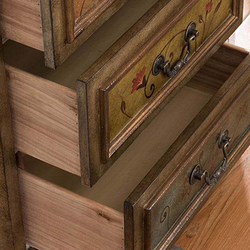 Mid-Century Modern Cabinet with Drawers and Doors in Distressed Wood Clearhalo 'Cabinets & Chests' 'cabinets_chests' 'furn' 'furn_cabinets_chests' 'Furniture' 'Living Room Furniture' 6753379