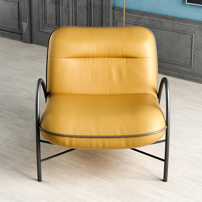 Contemporary Accent Armchair Modern Upholstered Accent Chair in Yellow Clearhalo 'Accent Chairs' 'accent_chairs' 'Chairs & Seating' 'furn' 'furn_accent_chairs' 'Furniture' 'Living Room Furniture' 6753402
