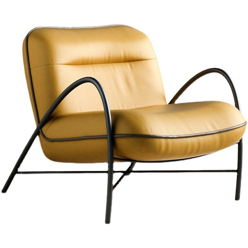 Contemporary Accent Armchair Modern Upholstered Accent Chair in Yellow Clearhalo 'Accent Chairs' 'accent_chairs' 'Chairs & Seating' 'furn' 'furn_accent_chairs' 'Furniture' 'Living Room Furniture' 6753404