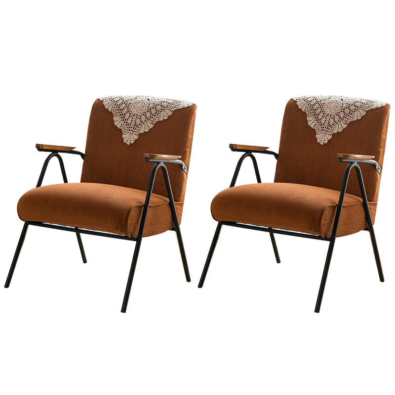Mid-Century Modern Arm Chair Living Room Arms Included Square Arms Accent Chair Khaki 2 Piece Set Clearhalo 'Accent Chairs' 'accent_chairs' 'Chairs & Seating' 'furn' 'furn_accent_chairs' 'Furniture' 'Living Room Furniture' 6753422