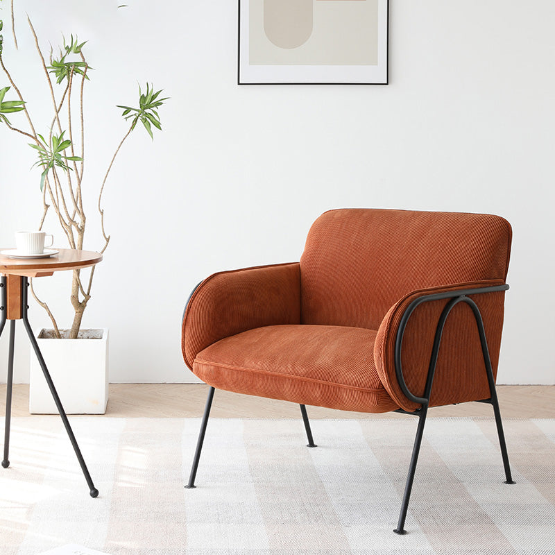 Mid-Century Modern Arm Chair Living Room Arms Included Square Arms Accent Chair Dark Khaki 1 Piece Clearhalo 'Accent Chairs' 'accent_chairs' 'Chairs & Seating' 'furn' 'furn_accent_chairs' 'Furniture' 'Living Room Furniture' 6753431