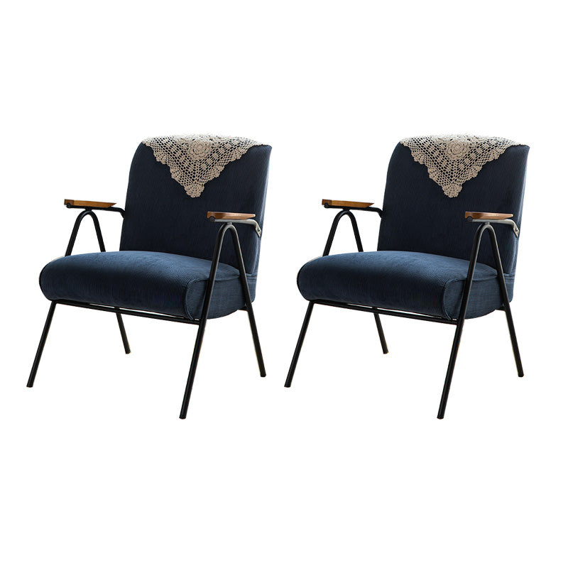 Mid-Century Modern Arm Chair Living Room Arms Included Square Arms Accent Chair Blue 2 Piece Set Clearhalo 'Accent Chairs' 'accent_chairs' 'Chairs & Seating' 'furn' 'furn_accent_chairs' 'Furniture' 'Living Room Furniture' 6753438