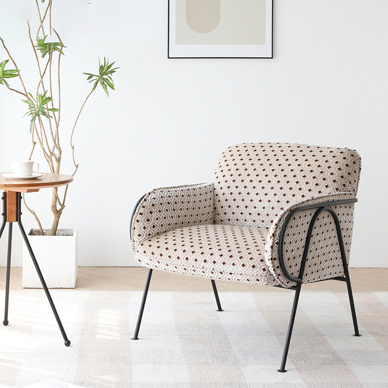 Mid-Century Modern Arm Chair Living Room Arms Included Square Arms Accent Chair White-Red 1 Piece Clearhalo 'Accent Chairs' 'accent_chairs' 'Chairs & Seating' 'furn' 'furn_accent_chairs' 'Furniture' 'Living Room Furniture' 6753440