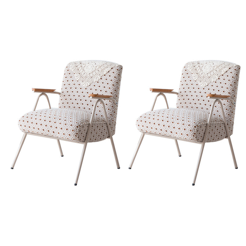 Mid-Century Modern Arm Chair Living Room Arms Included Square Arms Accent Chair White 2 Piece Set Clearhalo 'Accent Chairs' 'accent_chairs' 'Chairs & Seating' 'furn' 'furn_accent_chairs' 'Furniture' 'Living Room Furniture' 6753447