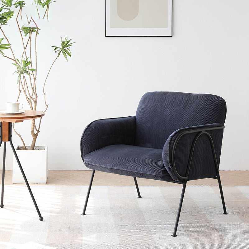 Mid-Century Modern Arm Chair Living Room Arms Included Square Arms Accent Chair Dark Blue 1 Piece Clearhalo 'Accent Chairs' 'accent_chairs' 'Chairs & Seating' 'furn' 'furn_accent_chairs' 'Furniture' 'Living Room Furniture' 6753448