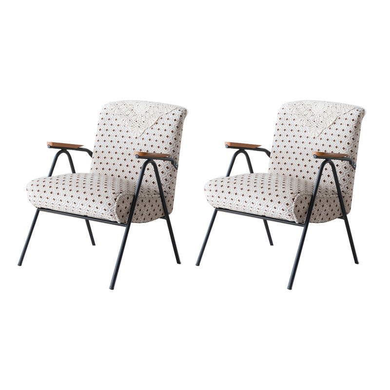 Mid-Century Modern Arm Chair Living Room Arms Included Square Arms Accent Chair White-Black 2 Piece Set Clearhalo 'Accent Chairs' 'accent_chairs' 'Chairs & Seating' 'furn' 'furn_accent_chairs' 'Furniture' 'Living Room Furniture' 6753453
