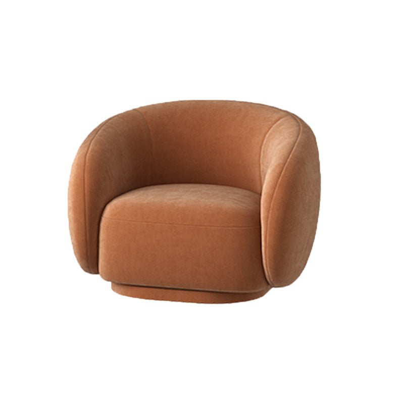 Upholstered Barrel Accent Chair Modern Style Orange Barrel Chair Faux Leather 1 Piece Clearhalo 'Accent Chairs' 'accent_chairs' 'Chairs & Seating' 'furn' 'furn_accent_chairs' 'Furniture' 'Living Room Furniture' 6753458