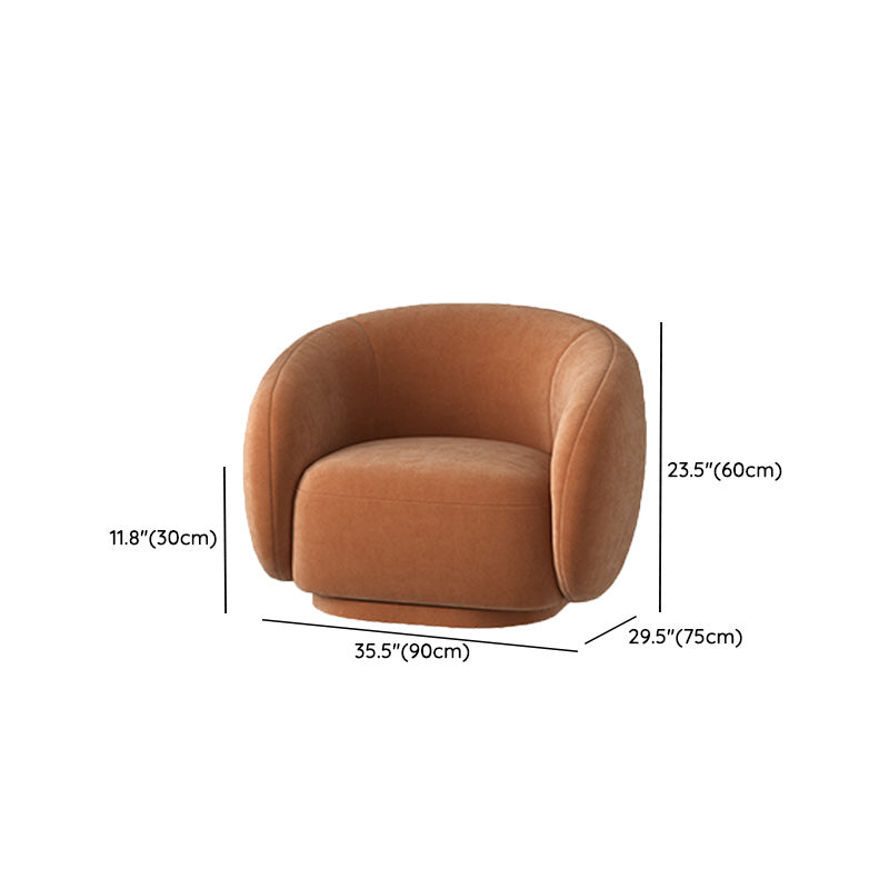 Upholstered Barrel Accent Chair Modern Style Orange Barrel Chair Clearhalo 'Accent Chairs' 'accent_chairs' 'Chairs & Seating' 'furn' 'furn_accent_chairs' 'Furniture' 'Living Room Furniture' 6753470