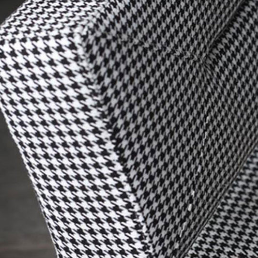 Industrial Arm Chair Houndstooth with Fabric Seat Cross Fixed Back Armchair