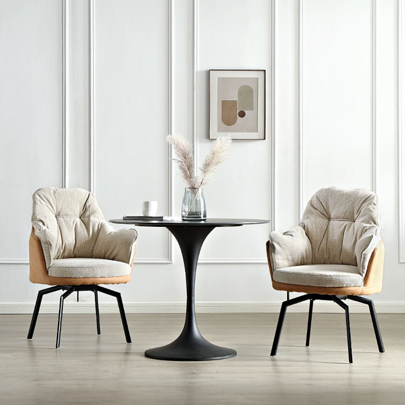 Estilo moderno sin silla de conferencia de brazo silla de escritorio marrón para la oficina