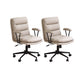 Modern Leather Chair Padded Arms Adjustable Seat Height Office Chair with Wheels 2 Piece Set Black Clearhalo 'furn' 'furn_office_chair' 'Furniture' 'Office Chairs' 'Office Furniture' 'office_chair' 6753627