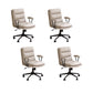 Modern Leather Chair Padded Arms Adjustable Seat Height Office Chair with Wheels 4 Piece Set Black Clearhalo 'furn' 'furn_office_chair' 'Furniture' 'Office Chairs' 'Office Furniture' 'office_chair' 6753629