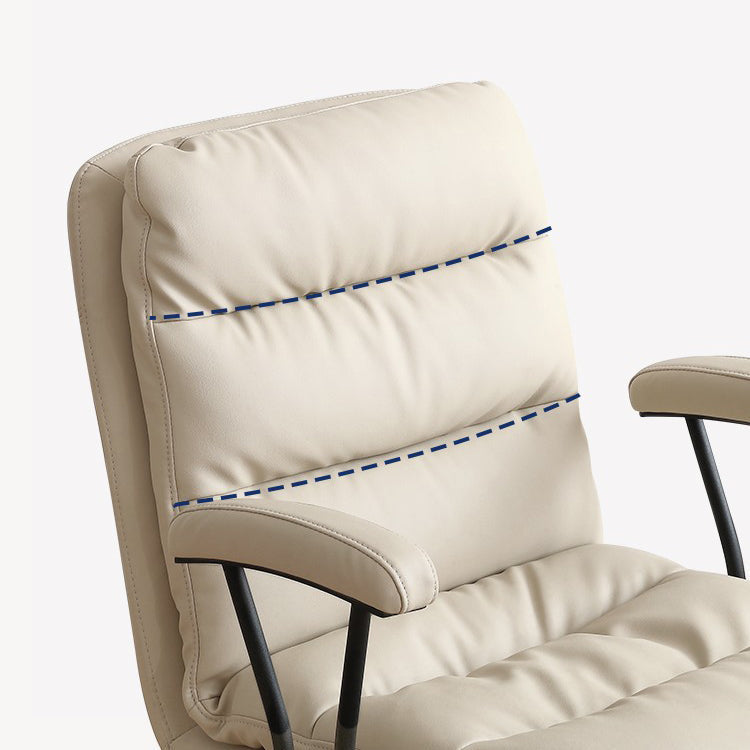 Modern Leather Chair Padded Arms Adjustable Seat Height Office Chair with Wheels Clearhalo 'furn' 'furn_office_chair' 'Furniture' 'Office Chairs' 'Office Furniture' 'office_chair' 6753635