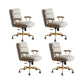 Modern Leather Chair Padded Arms Adjustable Seat Height Office Chair with Wheels 4 Piece Set Gold Clearhalo 'furn' 'furn_office_chair' 'Furniture' 'Office Chairs' 'Office Furniture' 'office_chair' 6753638