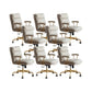 Modern Leather Chair Padded Arms Adjustable Seat Height Office Chair with Wheels 8 Piece Set Gold Clearhalo 'furn' 'furn_office_chair' 'Furniture' 'Office Chairs' 'Office Furniture' 'office_chair' 6753642