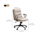 Modern Leather Chair Padded Arms Adjustable Seat Height Office Chair with Wheels Clearhalo 'furn' 'furn_office_chair' 'Furniture' 'Office Chairs' 'Office Furniture' 'office_chair' 6753645